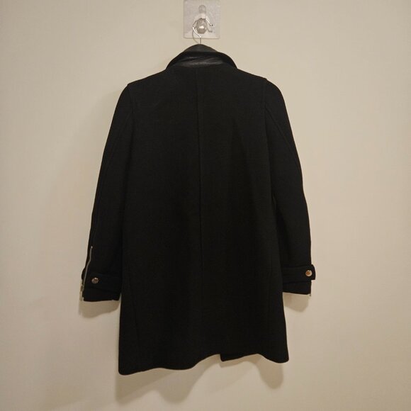Zara Women Black Wool and Lambskin Coat Size XS - Picture 2 of 4